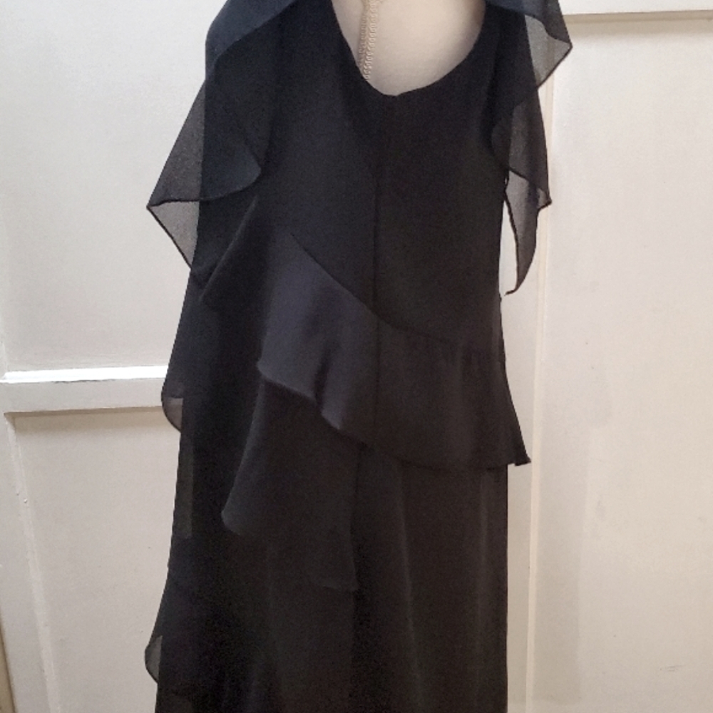 GLAMOUR by Gabriella Sky Women's Tiered Embellished Ruffle Dress - Picture 5 of 12